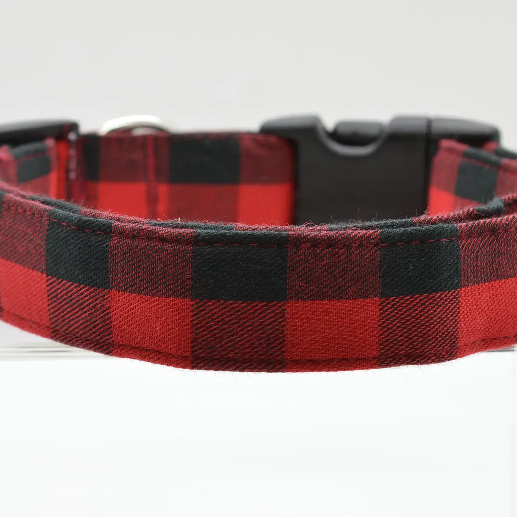 Red and Black Buffalo Plaid Collar