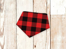 Load image into Gallery viewer, Big Red Check Dog Bandana (3 sizes)
